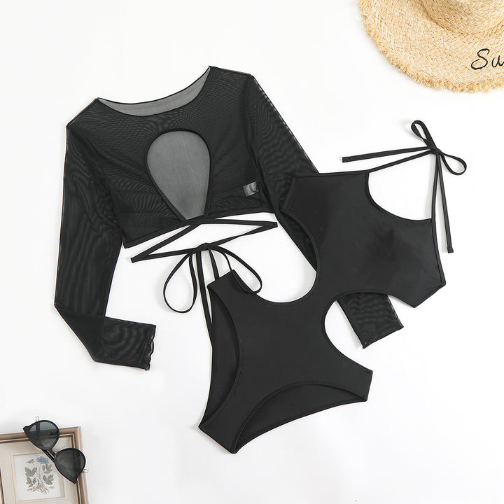 Damen Sportliches Tankini-Set mit transparentem Oberteil und modischem Schnitt Drune