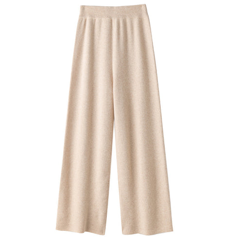 Damen Weite Strickhose mit hohem Bund und kaschmirähnlicher Weichheit Drune