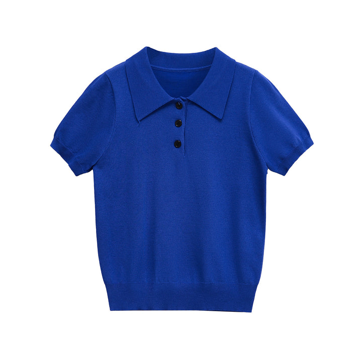 Damen Elegantes kurzärmliges Poloshirt mit klassischen Knöpfen Drune