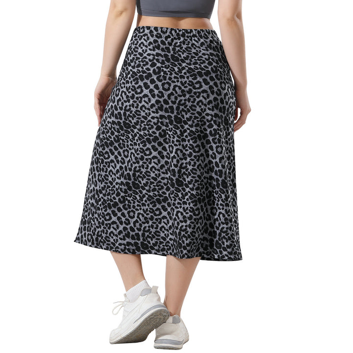 Damen Midirock mit hohem Elastikbund, seitlichem Schlitz und figurumspielender A‑Linie Drune