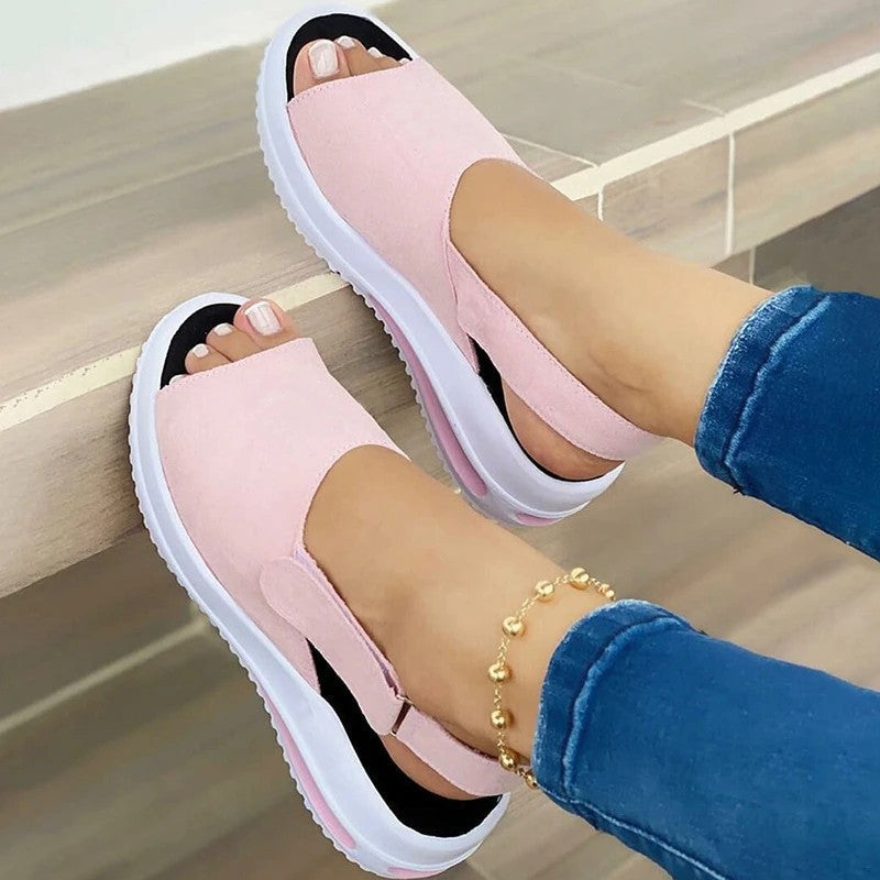 Damen Bunte Sandalen mit elastischer Ferse Drune