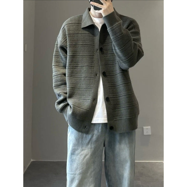 Herren Modische Strickjacke mit strukturiertem Design Drune