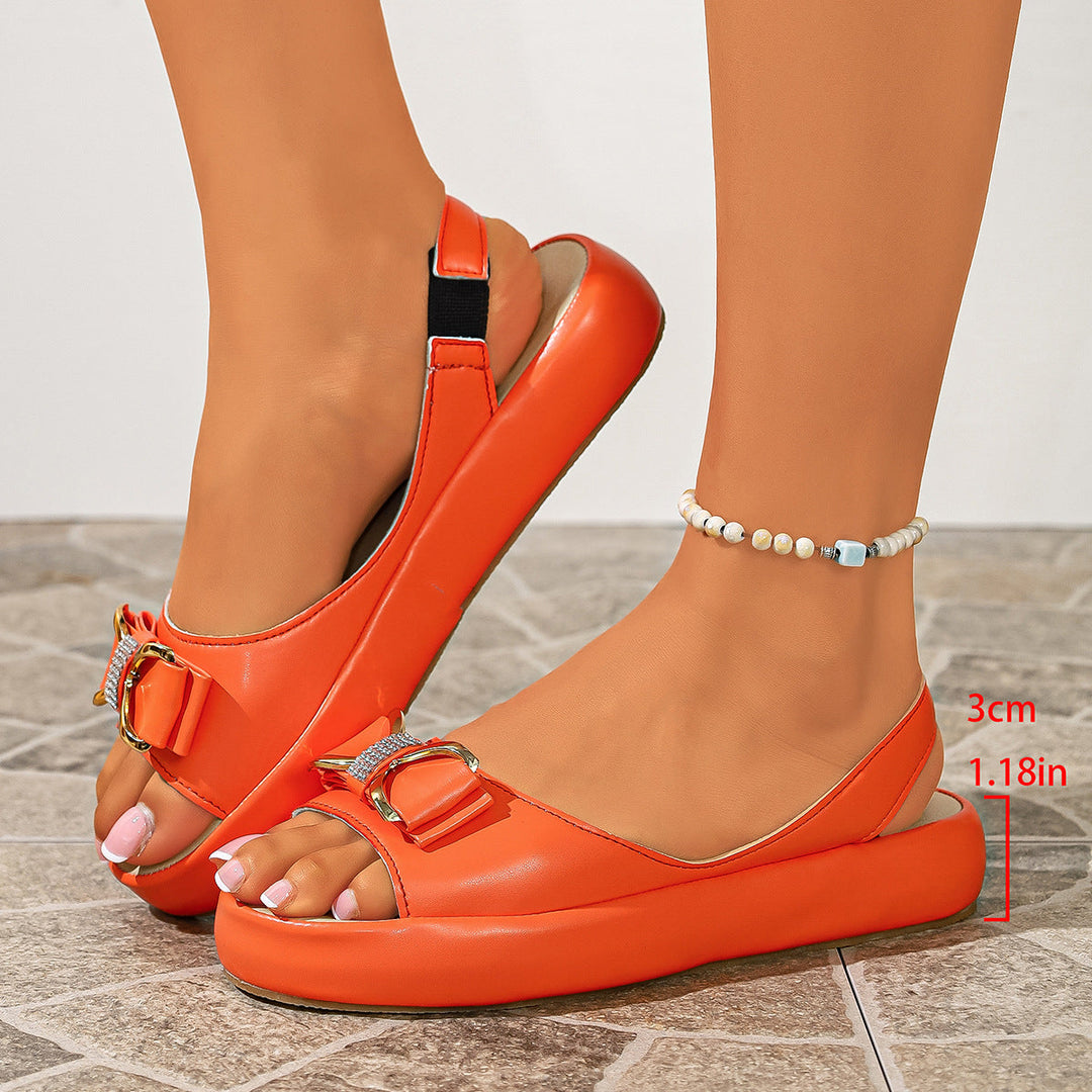 Damen Sling-Sandalen mit dekorativem Schleifen-Detail und ergonomischem Fußbett Drune
