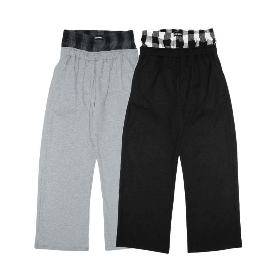 Damen nan lässige Jersey-Loungehose mit elastischem Bund und weitem Bein Drune
