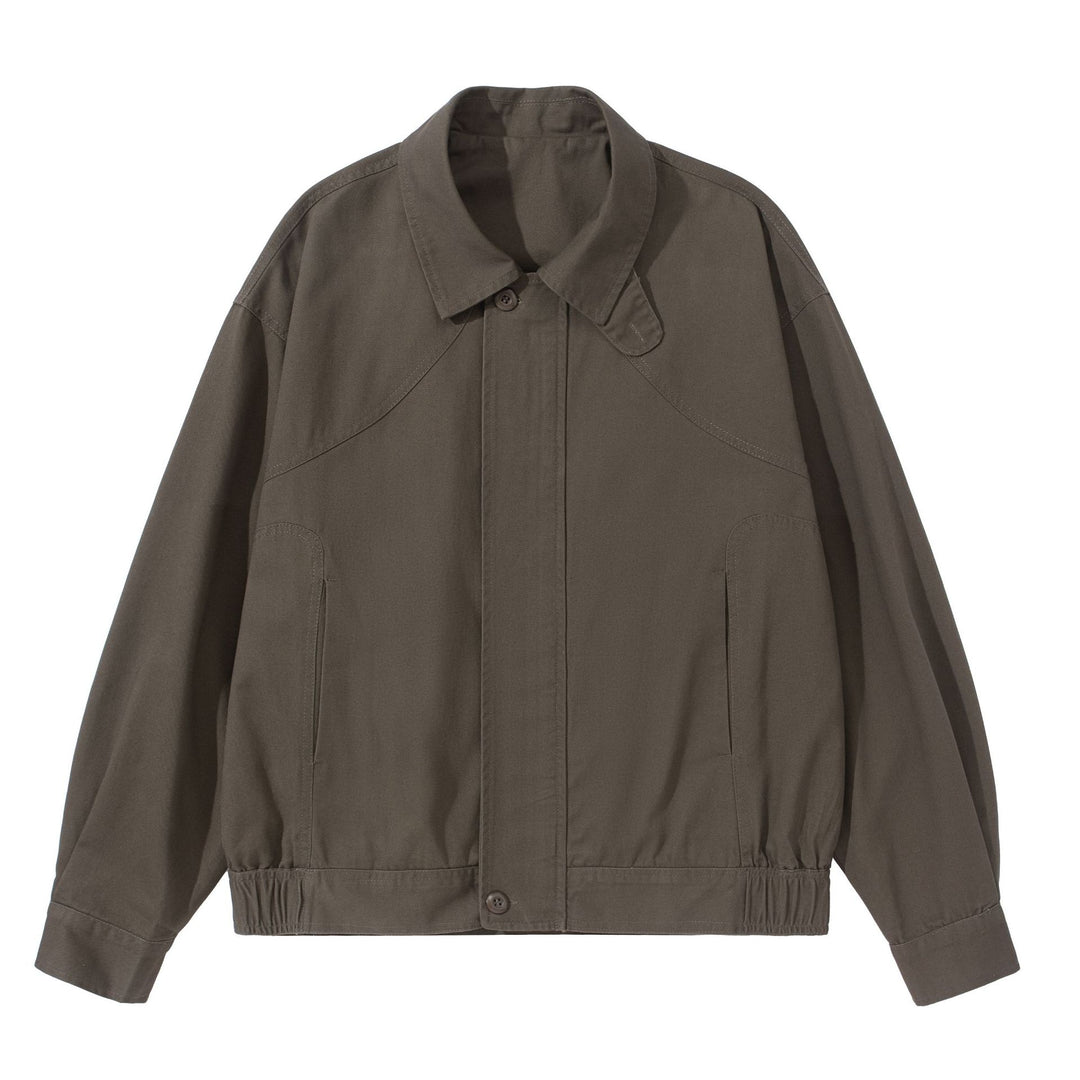 Unisex Kurz geschnittener Utility-Blouson mit Hemdkragen und elastischem Saum Drune