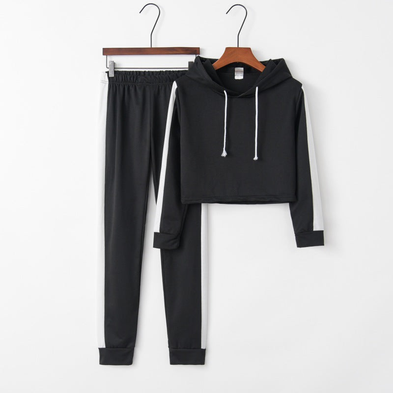 Damen Sportliches Set mit cropped Hoodie und leggings Drune
