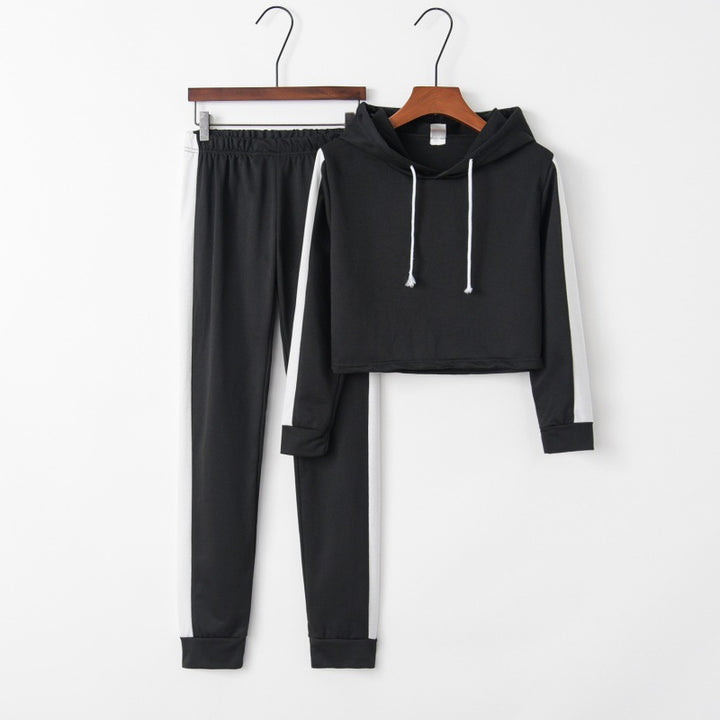 Damen Sportliches Set mit cropped Hoodie und leggings Drune