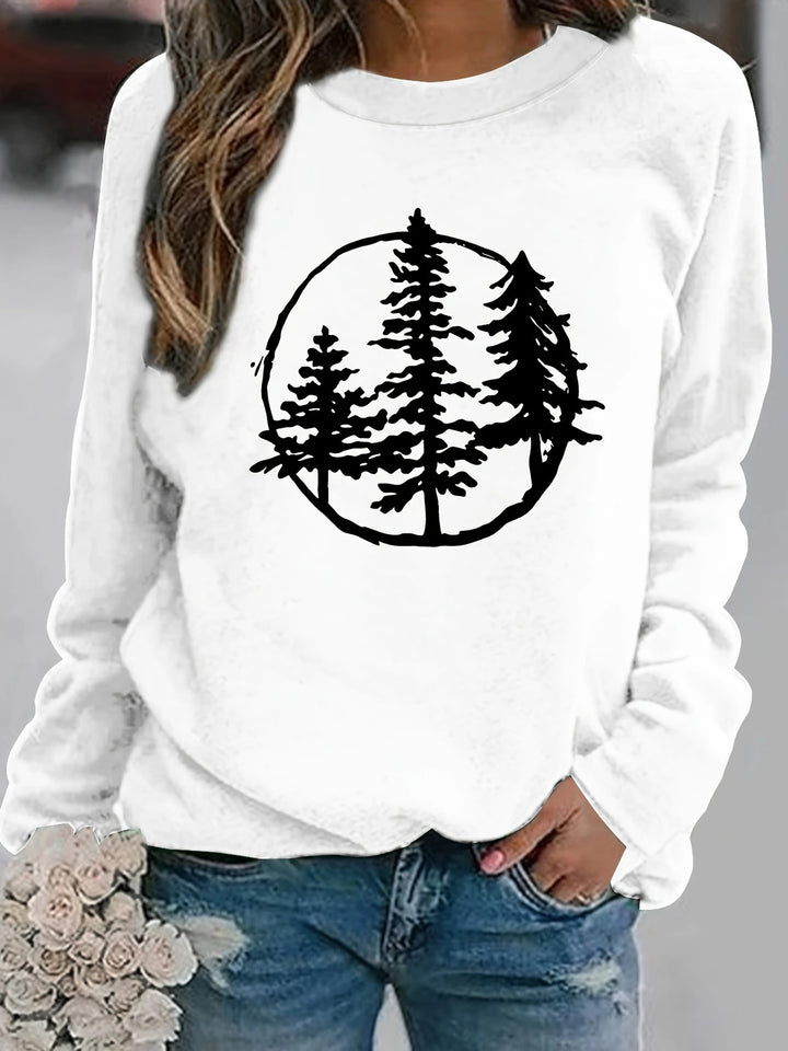 Damen Sweatshirt mit coolem Naturmotiv und lässigem Schnitt Drune