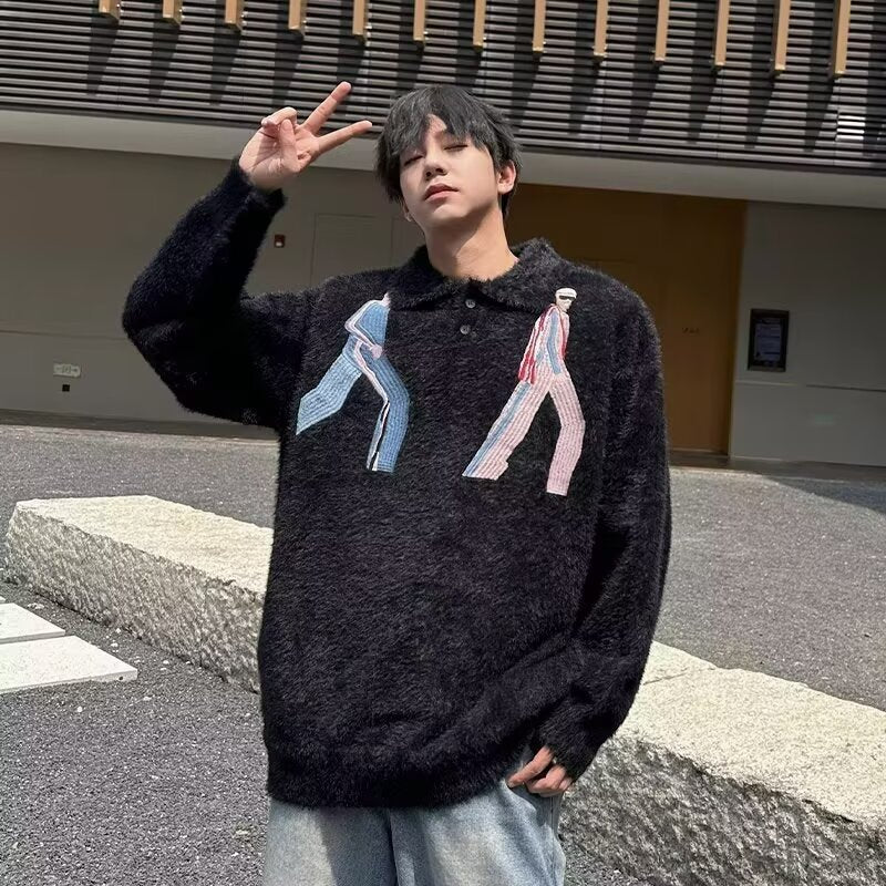 Herren Modischer Strickpullover mit grafischen Akzenten Drune