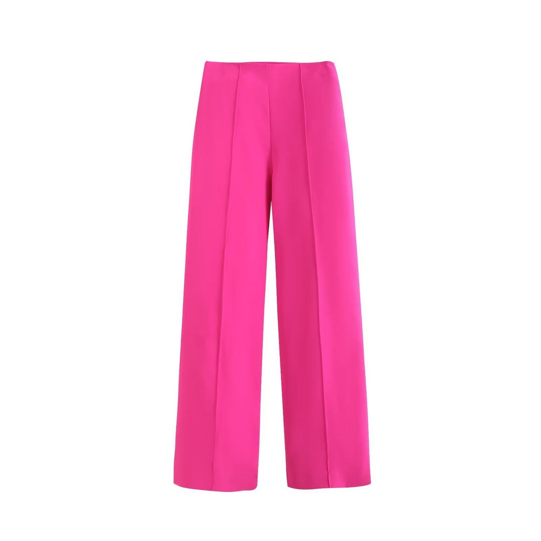 Damen Elegante High‑Waist Palazzo‑Hose mit durchgehender Bügelfalte und Clean‑Finish Drune