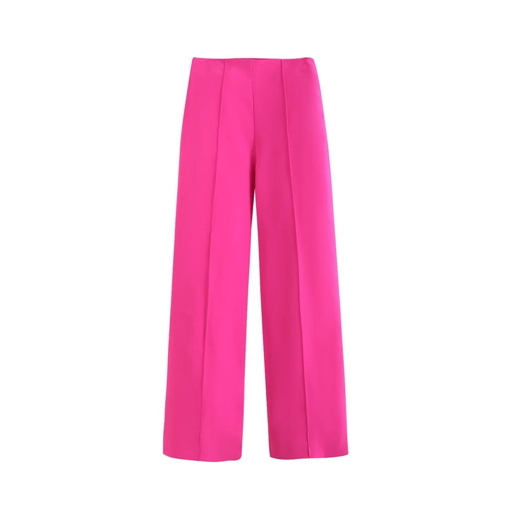 Damen Elegante High‑Waist Palazzo‑Hose mit durchgehender Bügelfalte und Clean‑Finish Drune