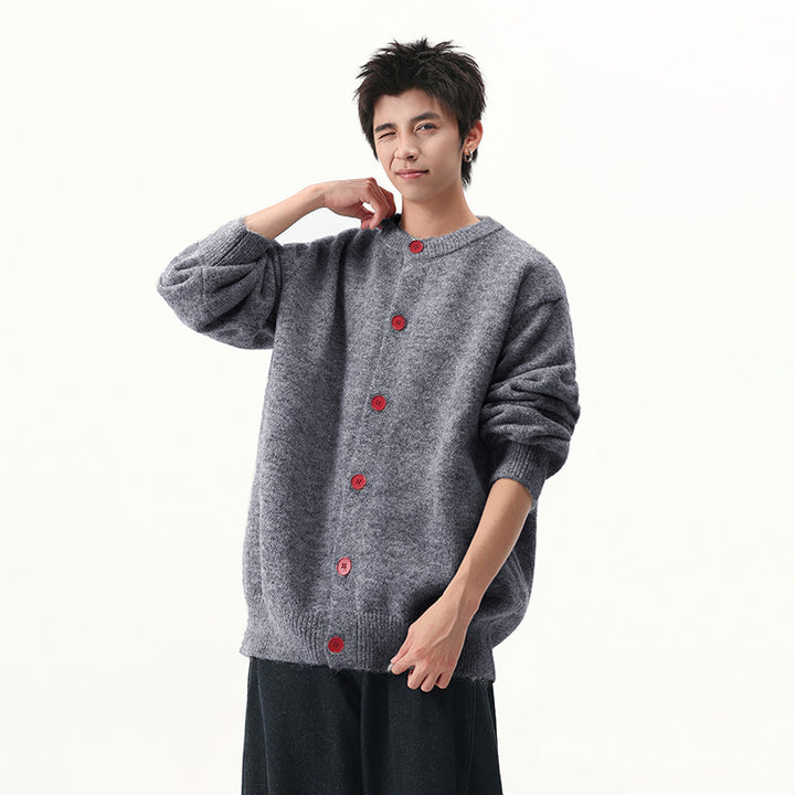 Unisex Oversized Strickjacke mit Knöpfen Drune