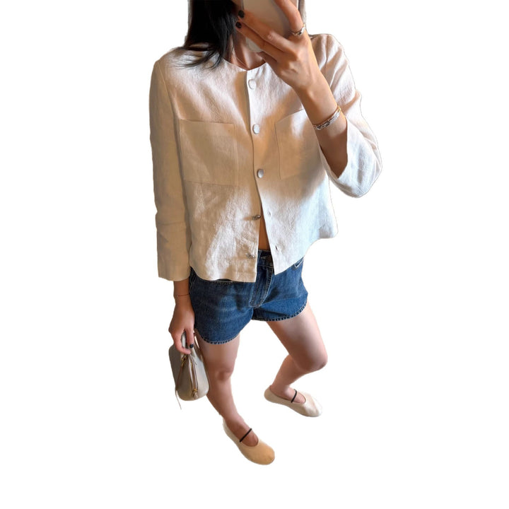 Damen Elegante und lässige Leinenjacke Drune