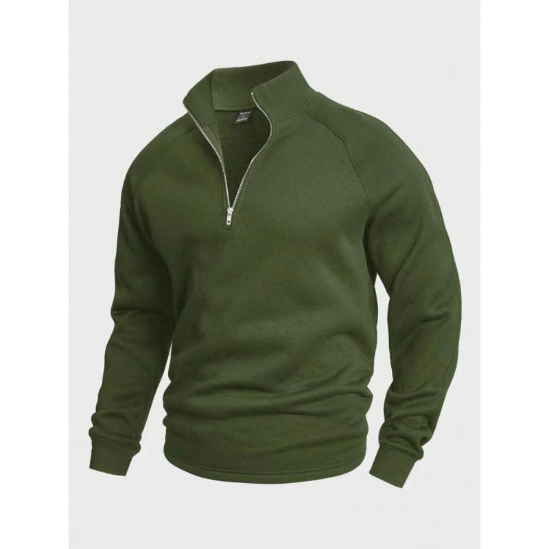 Herren Fleece-Halbzippullover mit Stehkragen und Raglanärmeln Drune