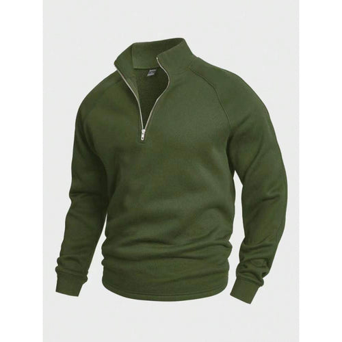 Herren Fleece-Halbzippullover mit Stehkragen und Raglanärmeln Drune