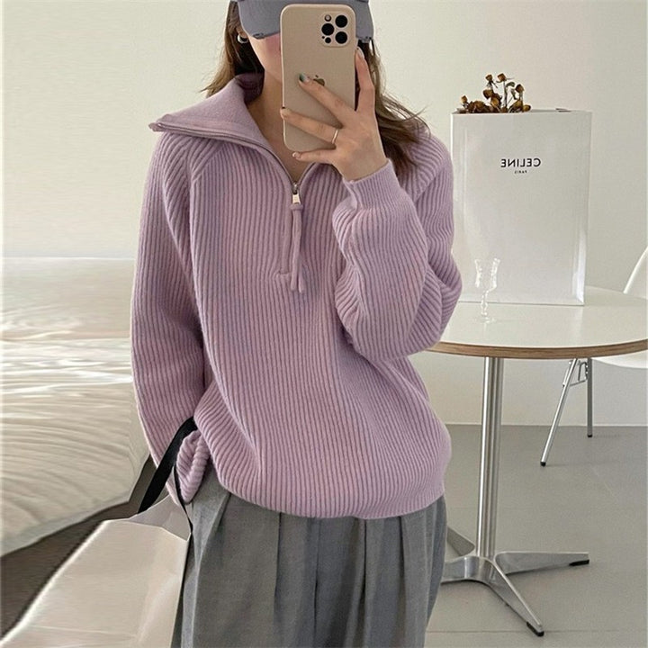 Damen kuscheliger Hoodie mit hochschließendem Reißverschluss Drune