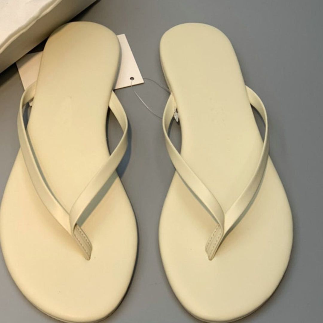 Damen stilvolle Flip-Flops mit glänzendem Riemendesign Drune