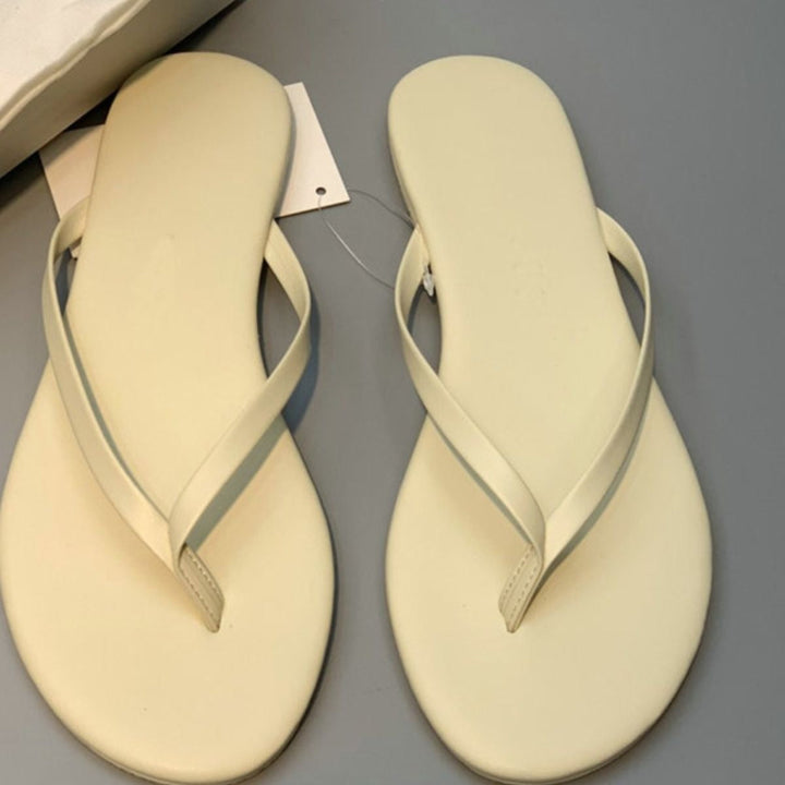 Damen stilvolle Flip-Flops mit glänzendem Riemendesign Drune