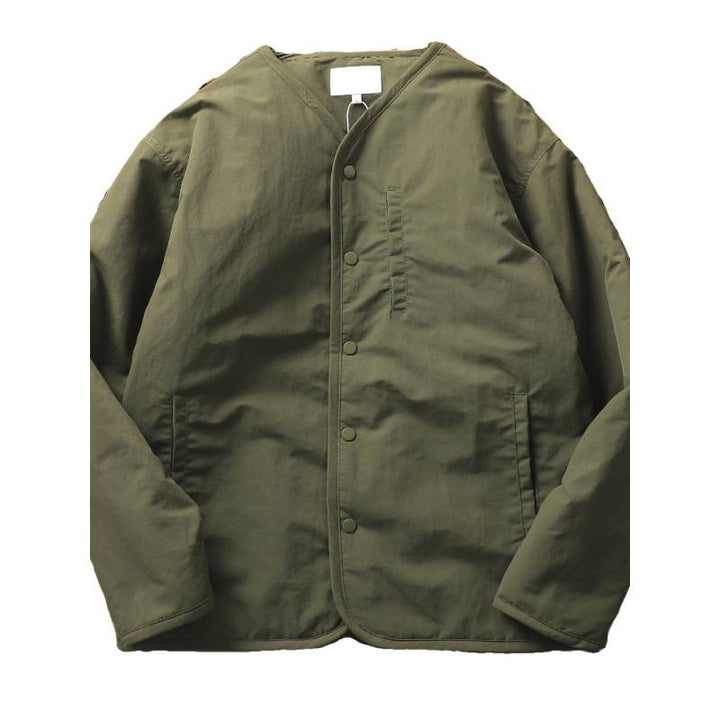Herren Leicht wattierte Thermo-Linerjacke mit Druckknopfverschluss und gerundetem Saum Drune