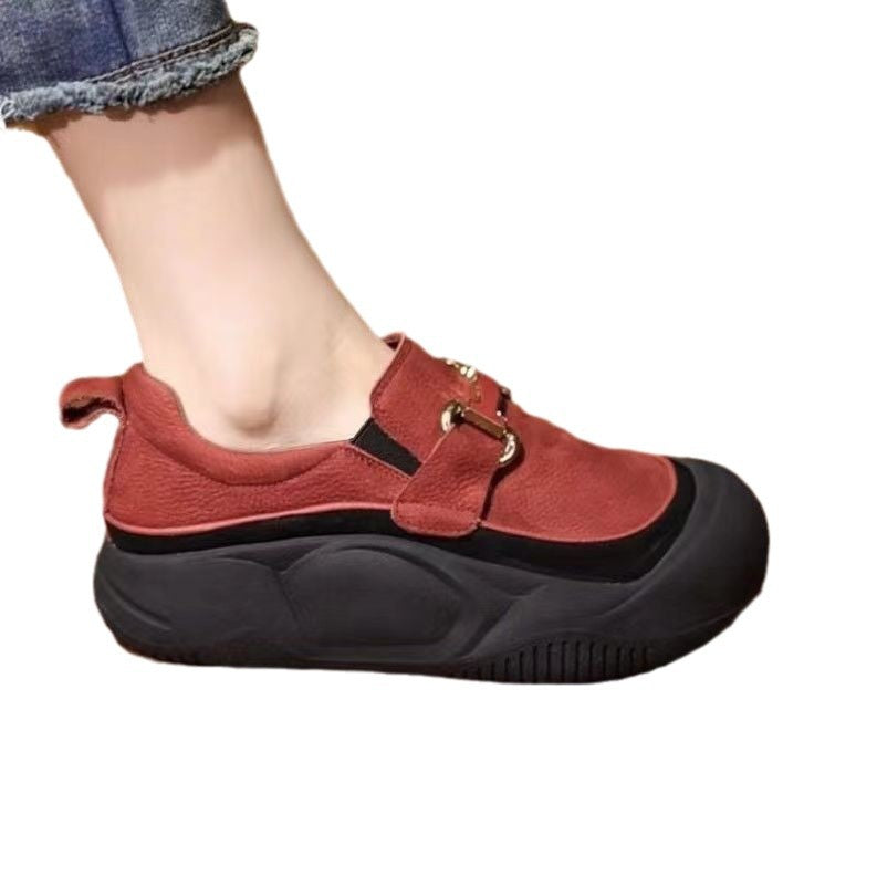 Damen Komfortabeles Slip-On Sneakers mit modischer Schnalle Drune