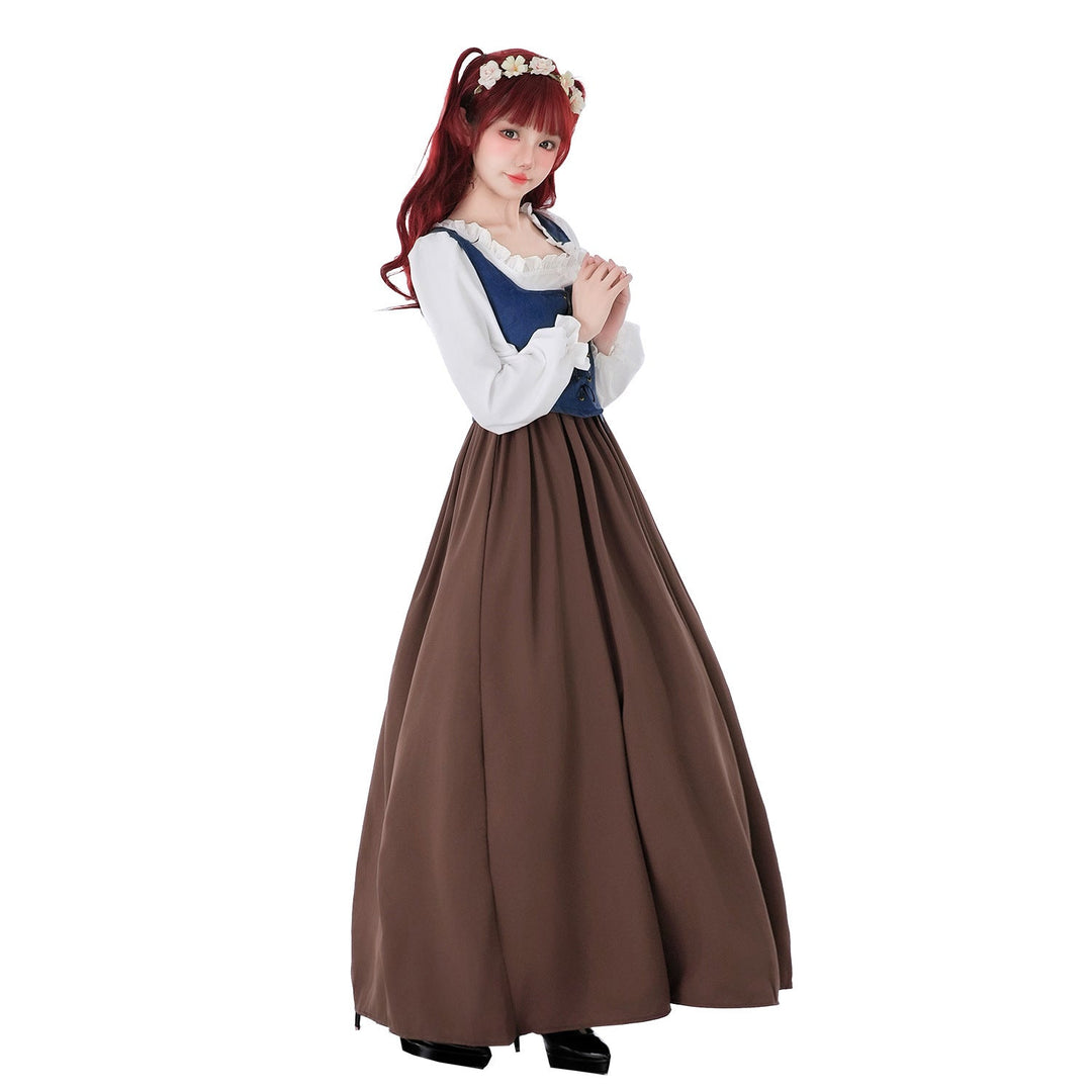 Damen Historisches Trachtenkleid mit stilvollem Korsett und fließendem Rock Drune