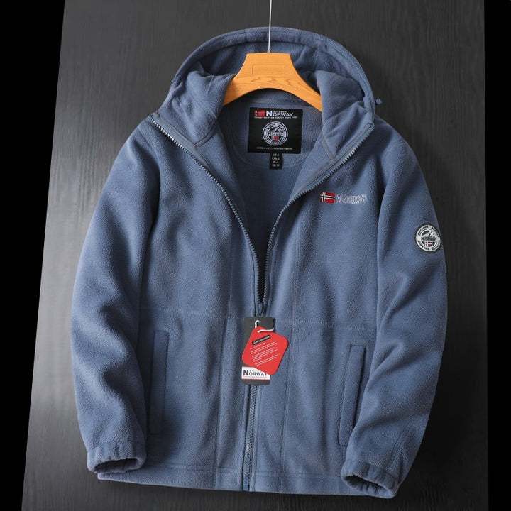 Damen Kapuzen-Fleecejacke mit Teddyfutter und durchgehendem Reißverschluss Drune