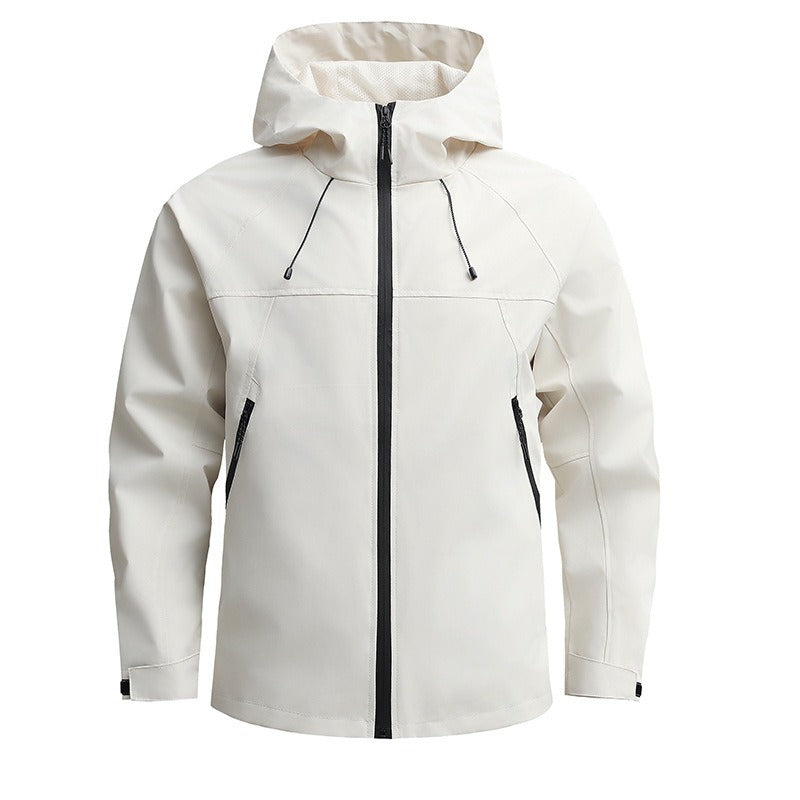 Herren Atmungsaktive Softshelljacke mit Zwei-Wege-Reißverschluss, verstellbarer Kapuze und wasserabweisender Oberfläche Drune