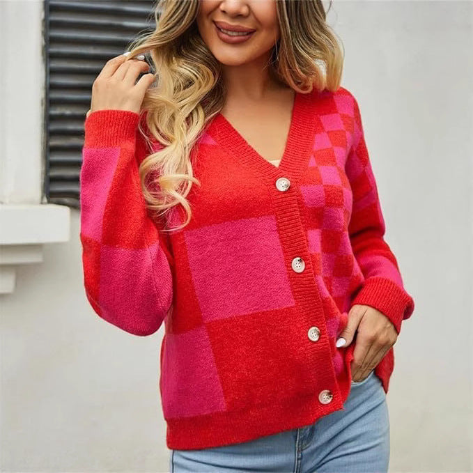 Damen Gemusterte Strickjacke Drune