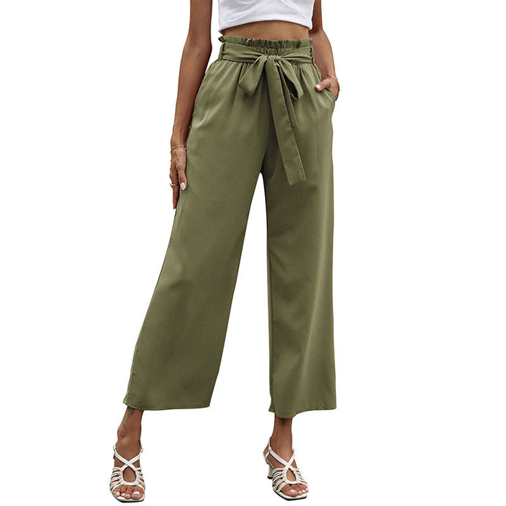 Damen Elegante Palazzo-Hose mit Taillengürtel Drune