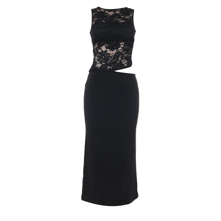 Damen Elegantes Spitzen-Maxi-Kleid mit figurformendem Design Drune