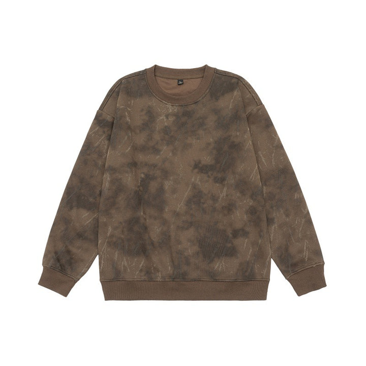 Unisex Oversize Sweatshirt mit Vintage‑Camouflage‑Optik und gerippten Bündchen Drune
