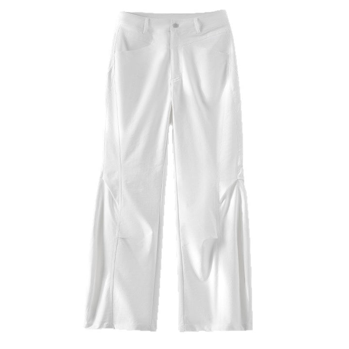 Damen Weite High‑Waist-Hose mit eingesetztem Beinschlitz und markanten Eingrifftaschen Drune