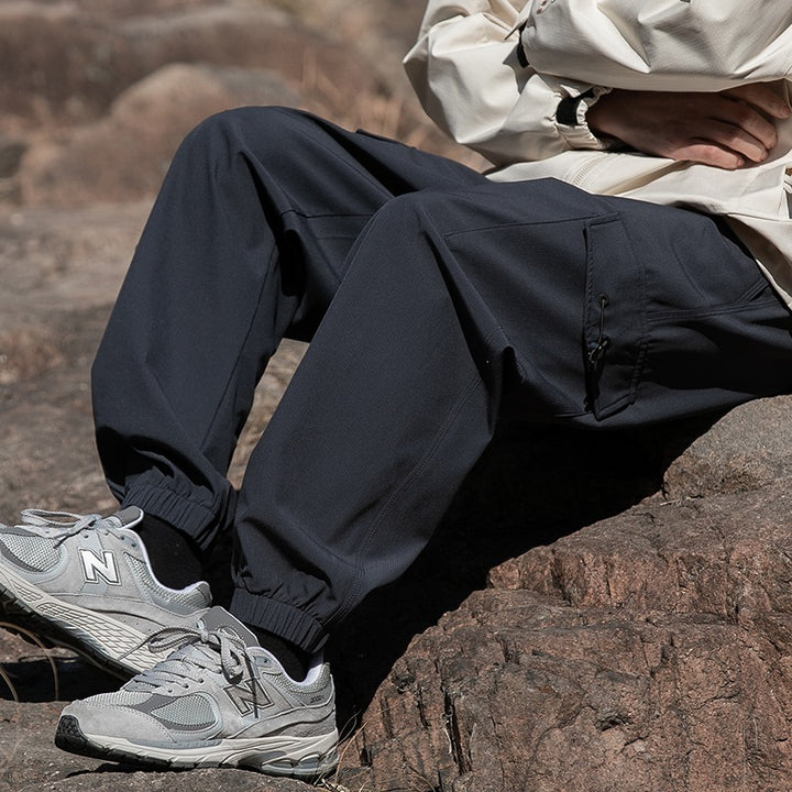 Herren Weite Relaxed-Cargo-Freizeithose mit Tunnelzugbund & Multifunktions‑Taschen Drune