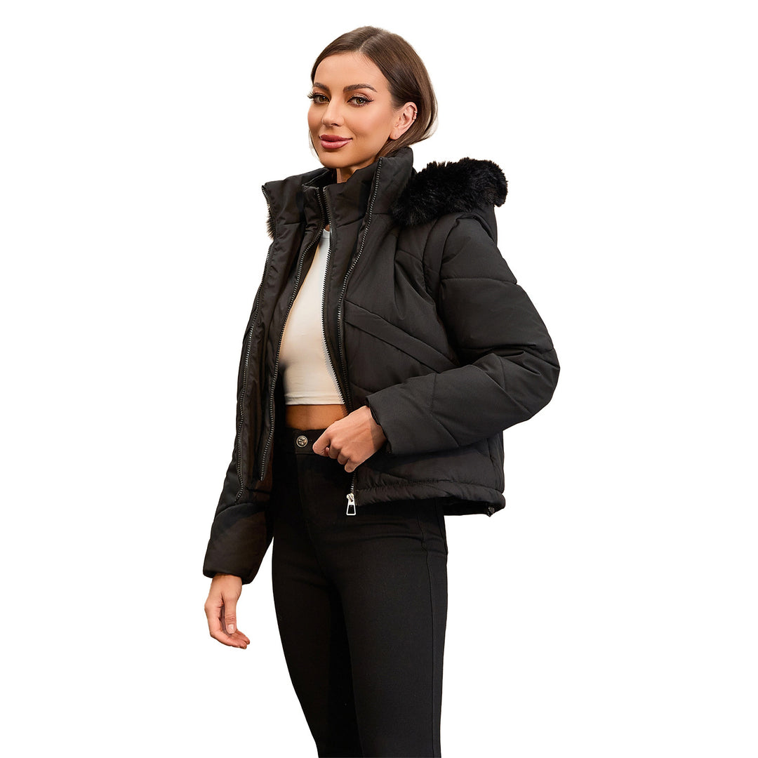 Damen Wendejacke mit abnehmbarer Kapuze und Kunstfell von Drune