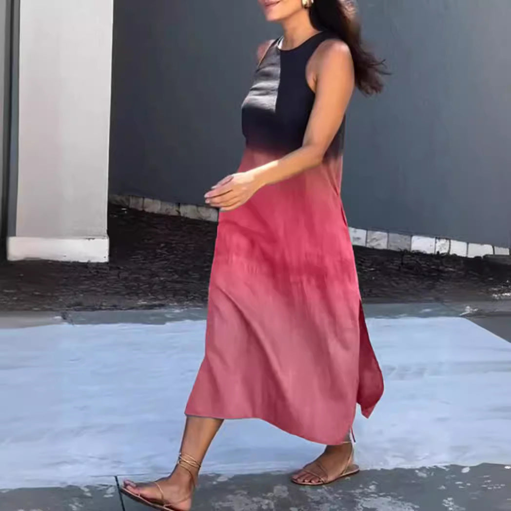 Damen Maxikleid mit elegantem Farbverlauf und großzügigem Schnitt Drune