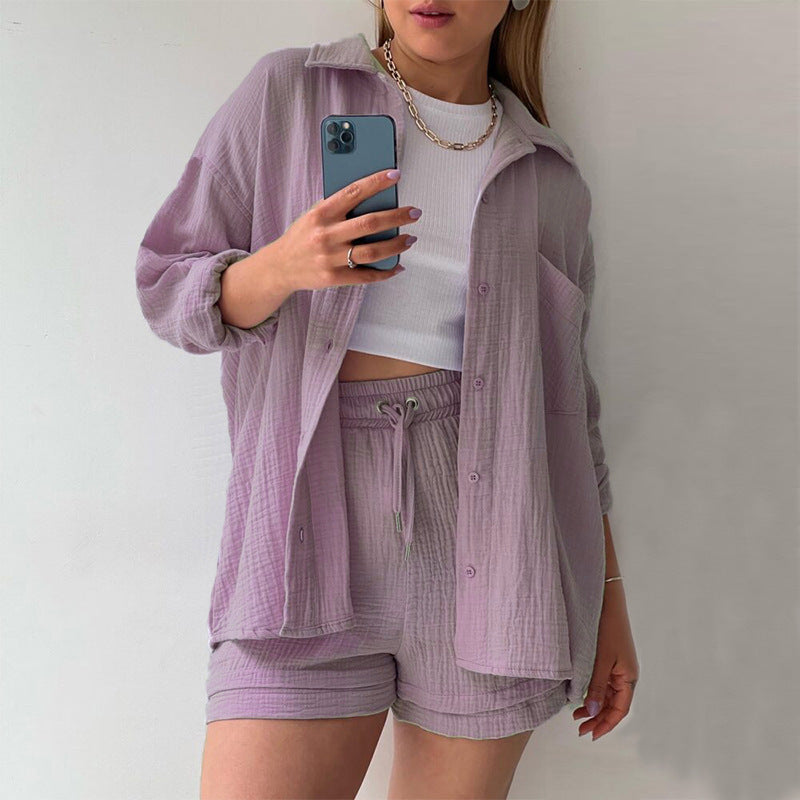Damen lässiges Oversize-Hemd mit kurzem Schnitt und praktischen Taschen Drune
