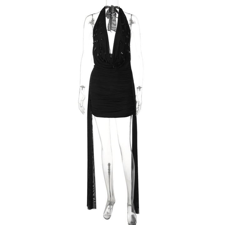 Damen Mini-Kleid mit raffiniertem Drapé und tiefem V-Ausschnitt Drune