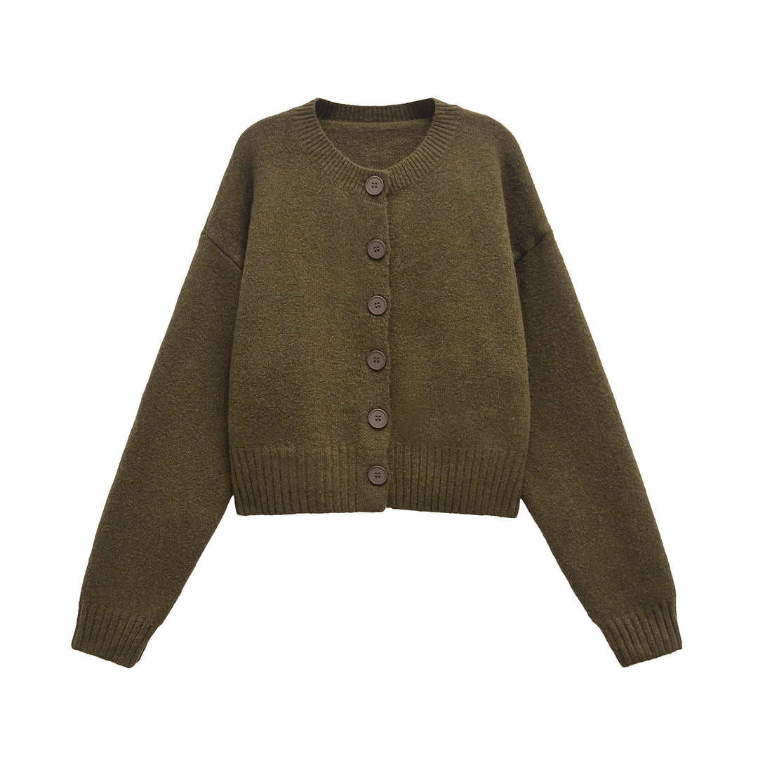 Femme Cozy Cropped Cardigan mit Knopfverschluss Drune