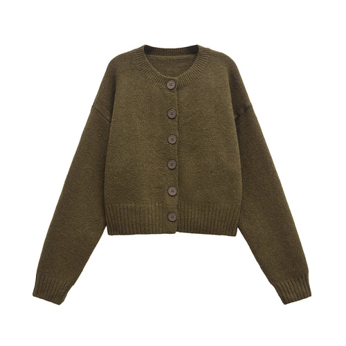 Femme Cozy Cropped Cardigan mit Knopfverschluss Drune
