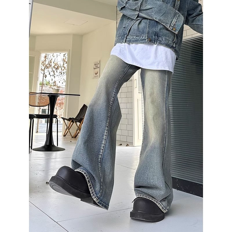 Damen Weite Jeans im lässigen Stil mit hohem Bund und einzigartiger Waschung Drune