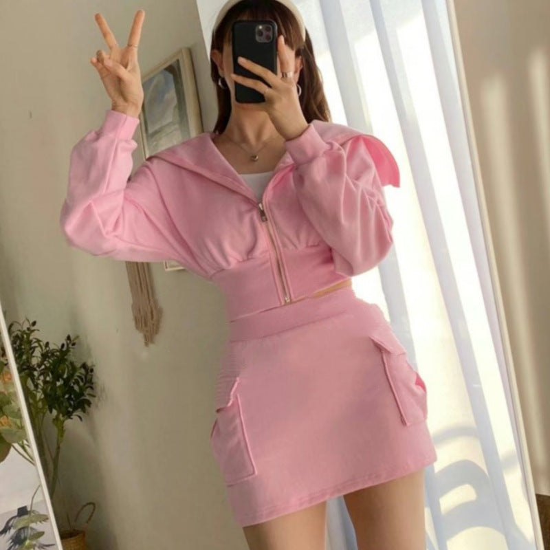 Damen sportliches Hoodie Kleid mit praktischen Taschen Drune