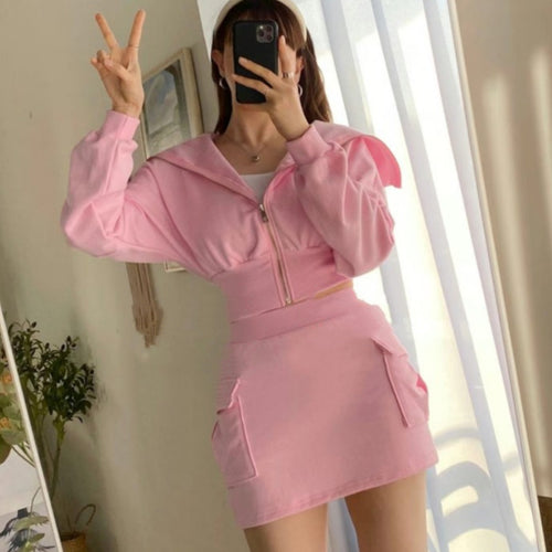 Damen sportliches Hoodie Kleid mit praktischen Taschen Drune