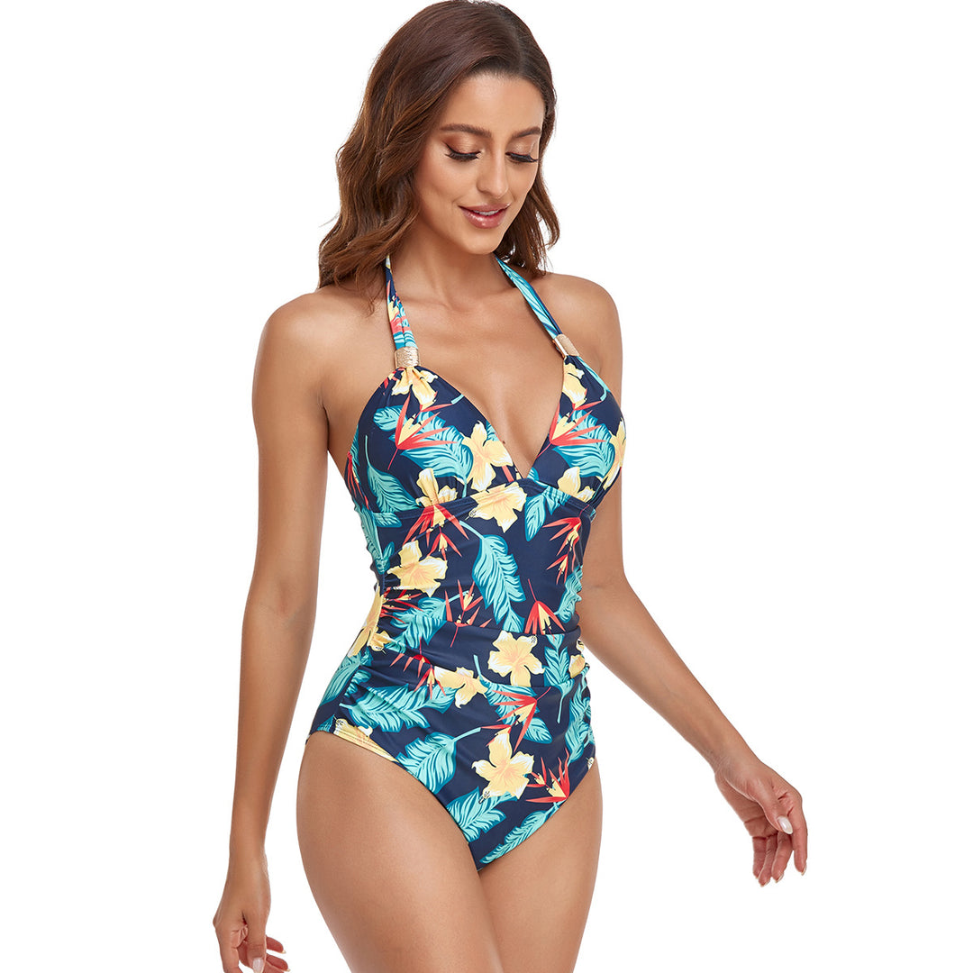 Damen Eleganter Hochgeschnittener Badeanzug Drune