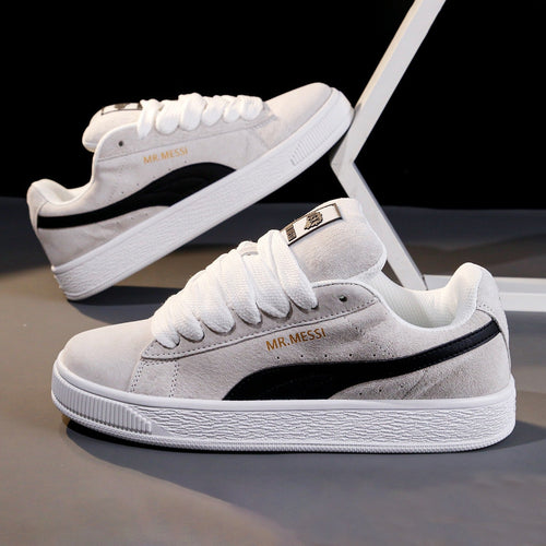 Damen modische Sneakers mit elastischen Schnürsenkeln und weichem Obermaterial Drune