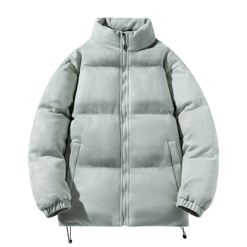 Herren breite Blocksteppjacke mit wattierter Thermofüllung, hohem Stehkragen und Kordelzugsaum Drune
