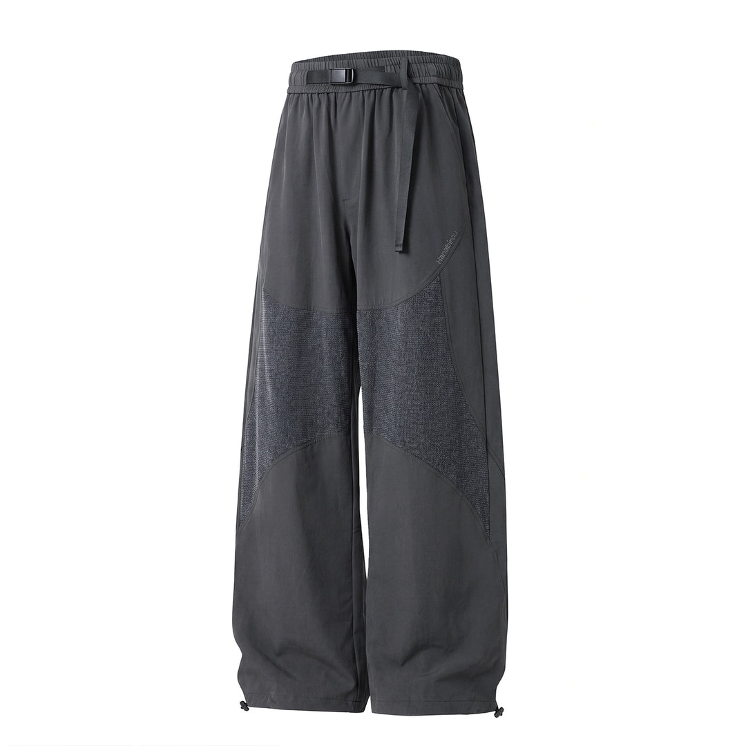 Damen Weite High‑Waist Utility‑Hose mit Einsätzen, verstellbarem Gummibund und Tunnelzugsaum Drune