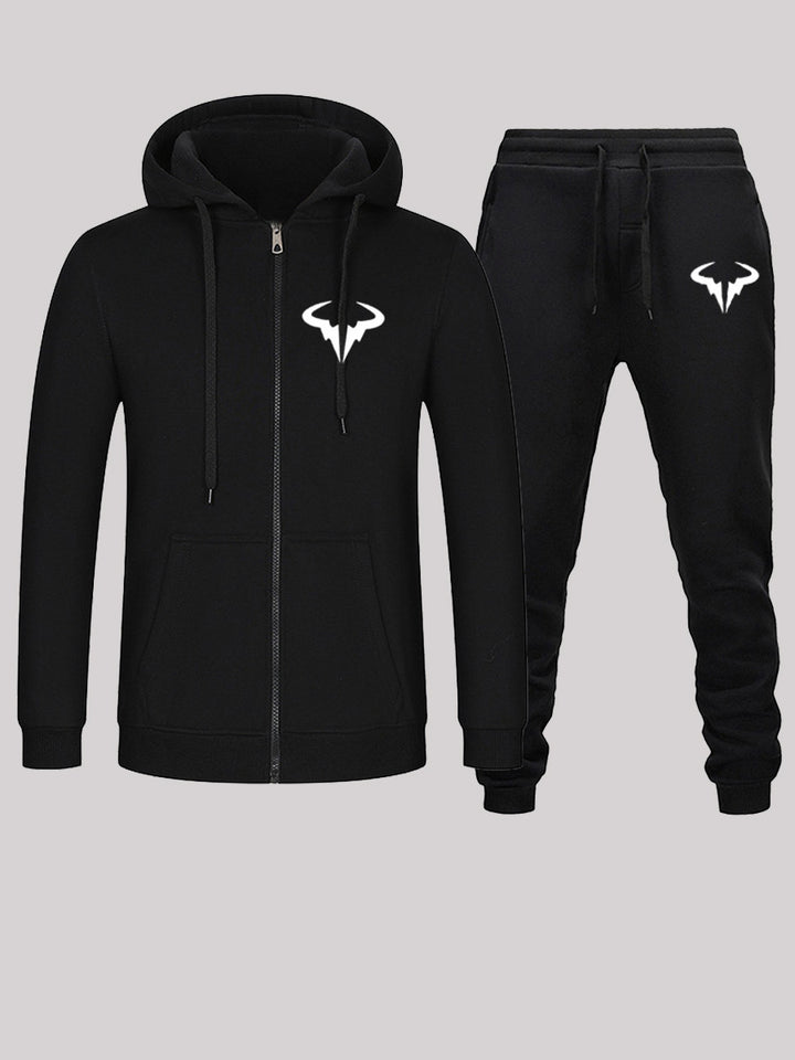 Herren Sportlicher Kapuzenpullover mit passendem Jogginghosen-Set Drune