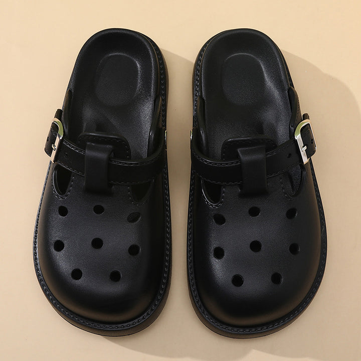 Femme Geknöpfte Plattform Clogs Drune