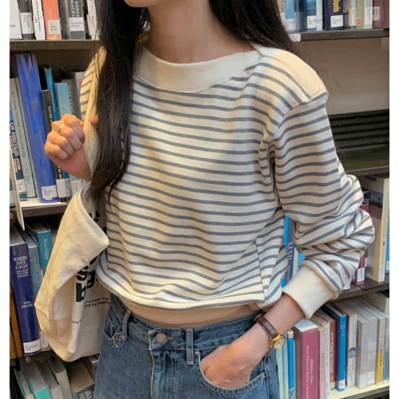Damen lässiges gestreiftes Sweatshirt Drune