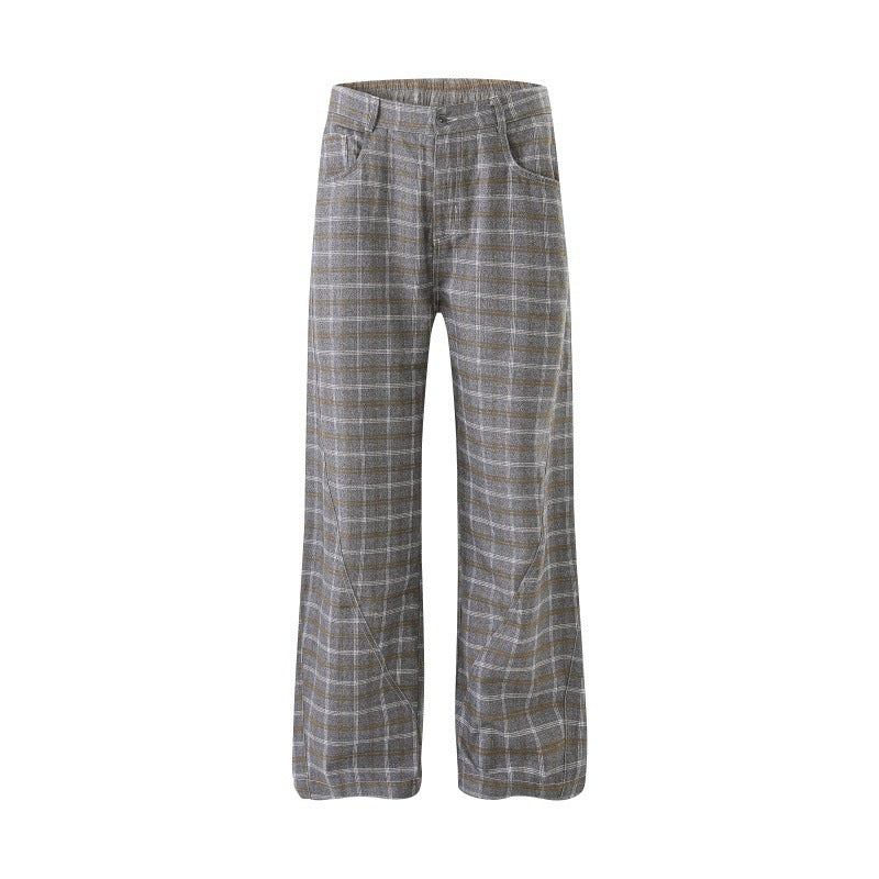 Damen Hochtaillierte weite karierte Culotte‑Hose mit Bügelfalte Drune